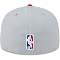 Men's New Era Gray/Red Miami Heat Tip-Off Two-Tone 59FIFTY Fitted Hat