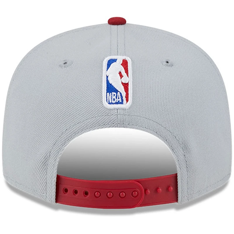Casquette Snapback bicolore 9FIFTY Miami Heat Tip-Off New Era pour hommes, gris/rouge