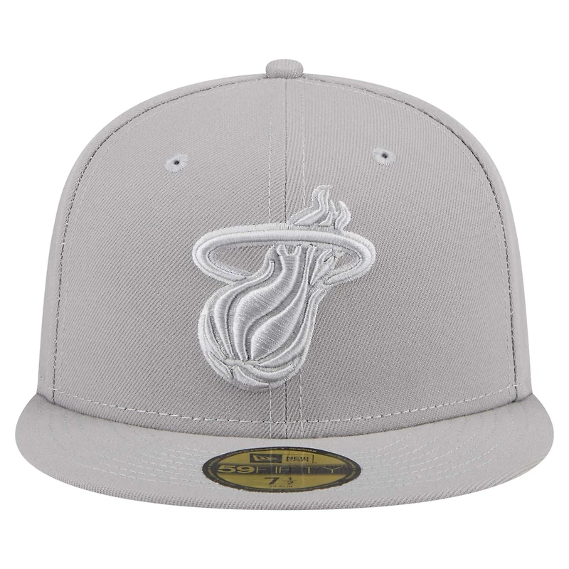 Men's New Era Gray Miami Heat Color Pack 59FIFTY Fitted Hat