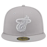 Men's New Era Gray Miami Heat Color Pack 59FIFTY Fitted Hat