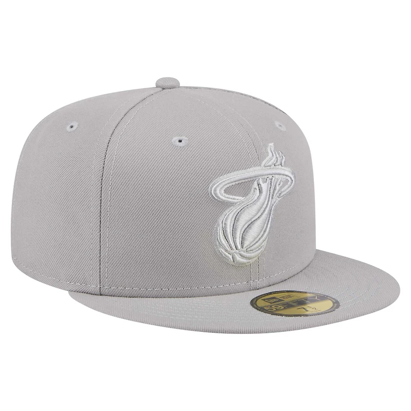 Men's New Era Gray Miami Heat Color Pack 59FIFTY Fitted Hat