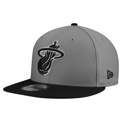 Casquette snapback New Era 9FIFTY bicolore grise à logo Miami Heat Core pour homme