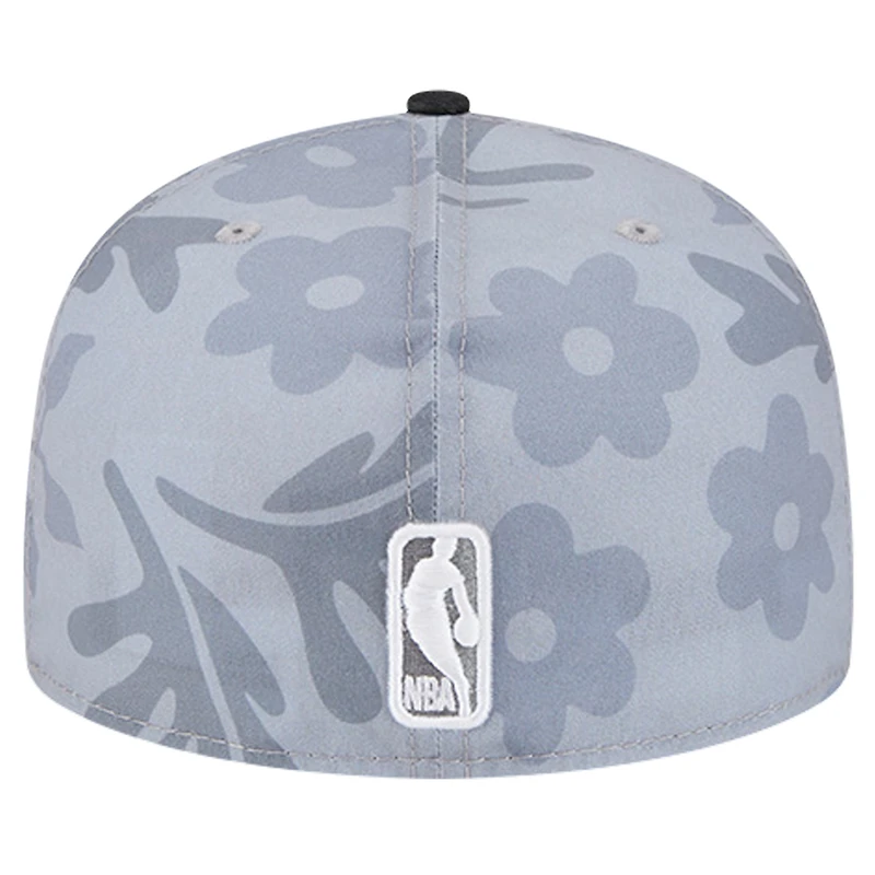 Casquette ajustée 59FIFTY 2 tons New Era pour hommes, gris Miami Heat Palm Fronds