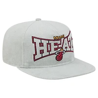 Casquette de golf snapback en velours côtelé Miami Heat gris New Era pour homme