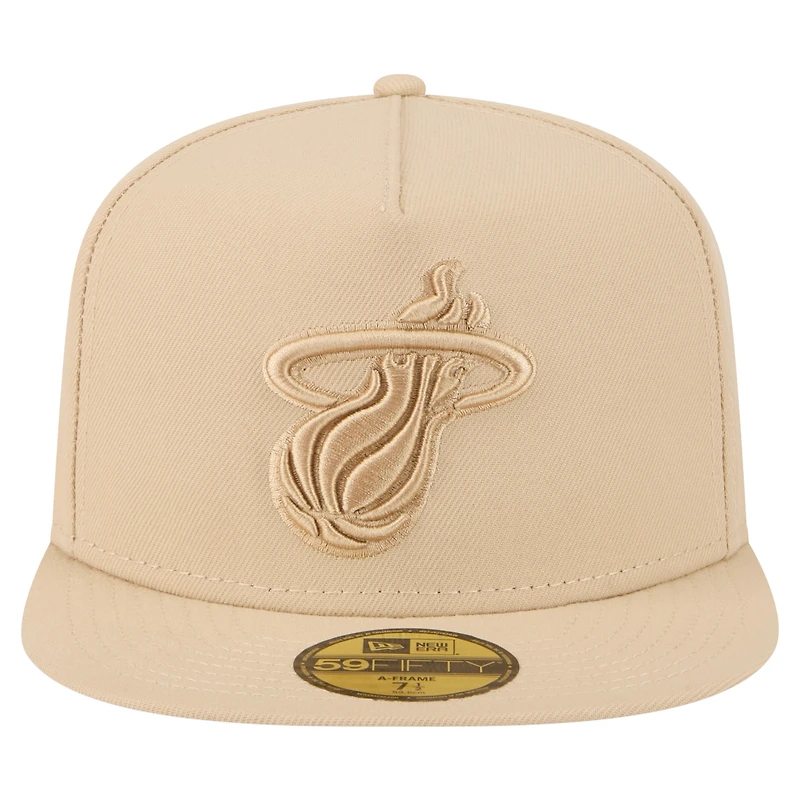 Casquette ajustée New Era 59FIFTY à motif kaki Miami Heat pour homme