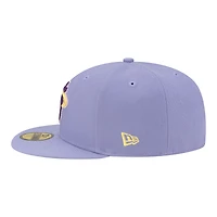 Men's New Era Lavender Miami Heat Color Pack 59FIFTY Fitted Hat
