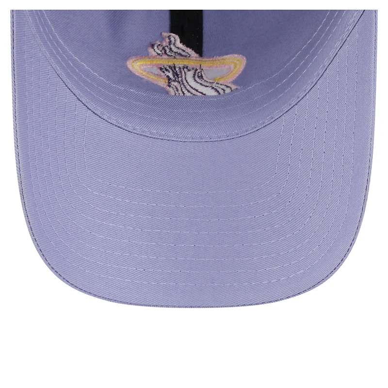 Men's New Era Lavender Miami Heat Lavender Pack Casual Classic Adjustable Hat