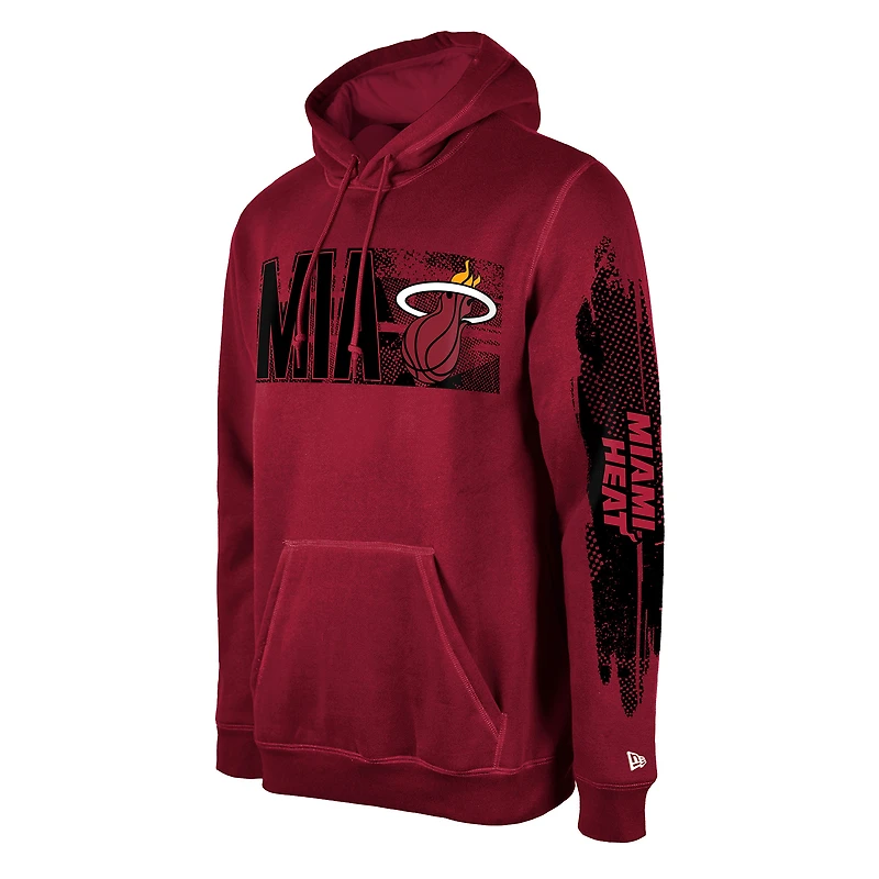 Men's New Era Miami Heat Red Tip-Off Collection Pullover Hoodie