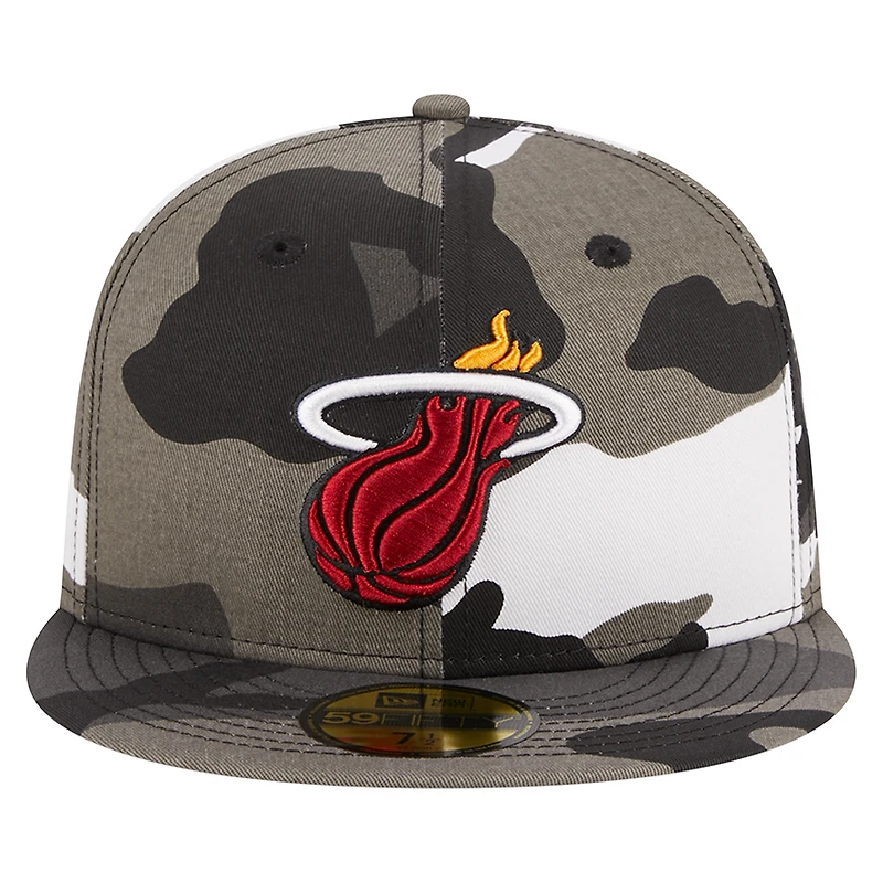 Casquette ajustée 59FIFTY New Era Miami Heat Snow Camo pour hommes