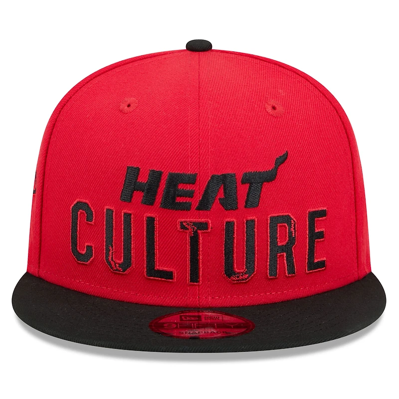 Men's New Era  Red Miami Heat 2024/25 City Edition 9FIFTY Snapback Hat