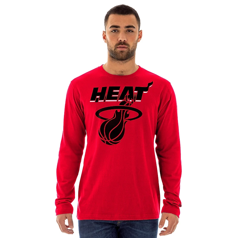 T-shirt à manches longues rouge Miami Heat 2024/25 City Edition pour homme New Era