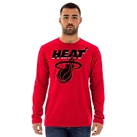 T-shirt à manches longues rouge Miami Heat 2024/25 City Edition pour homme New Era