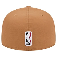 Men's New Era Tan Miami Heat Color Pack 59FIFTY Fitted Hat