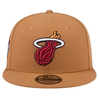 Men's New Era Tan Miami Heat Color Pack 9FIFTY Snapback Hat