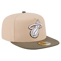 Men's New Era  Tan Miami Heat Color Pack Two-Tone 59FIFTY A-Frame Fitted Hat