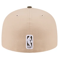 Men's New Era  Tan Miami Heat Color Pack Two-Tone 59FIFTY A-Frame Fitted Hat