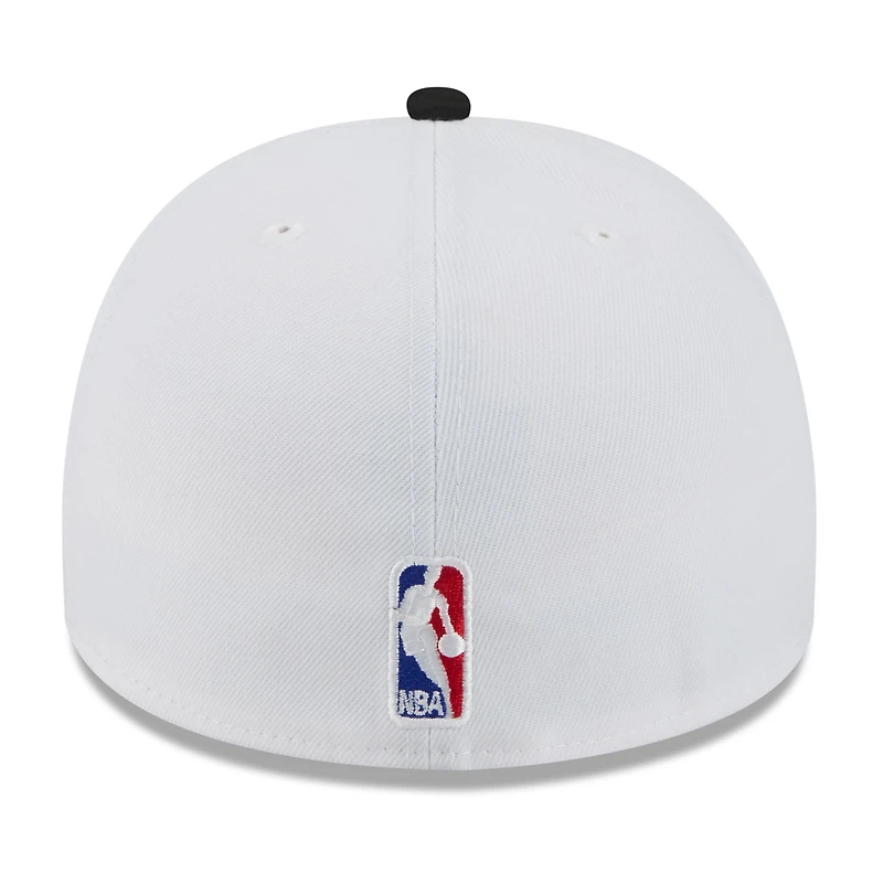 Casquette ajustée New Era 59FIFTY blanche/noire Miami Heat 2025 NBA Draft pour homme