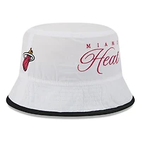 Bob en nylon blanc/noir New Era pour homme, Miami Heat, draft NBA 2025