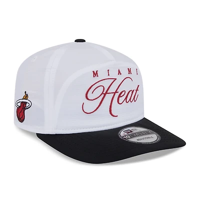 Men's New Era White/Black Miami Heat 2025 NBA Draft On-Stage Nylon 19TWENTY Adjustable Hat