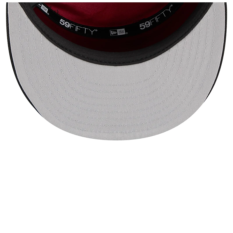 Casquette ajustée 59FIFTY blanche/noire pour homme New Era Miami Heat 2025 NBA Tip Off Split Panel