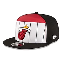 Casquette snapback 9FIFTY blanche/noire pour homme New Era Miami Heat 2025 NBA Tip Off Split Panel