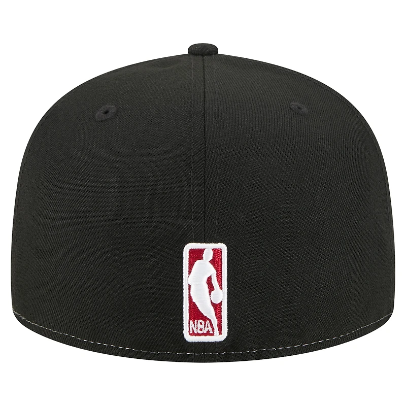 Men's New Era  White/Black Miami Heat Repeat 59Fifty Fitted Hat