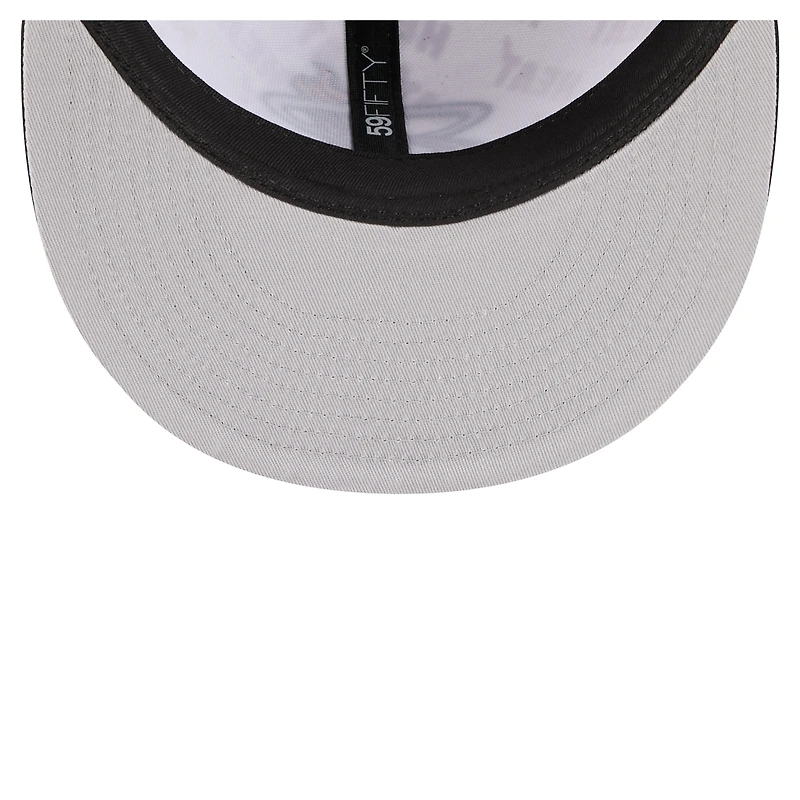 Men's New Era  White/Black Miami Heat Repeat 59Fifty Fitted Hat