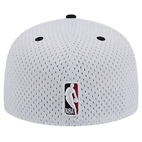 Casquette ajustée New Era Miami Heat Throwback 2Tone 59FIFTY blanc/noir pour hommes