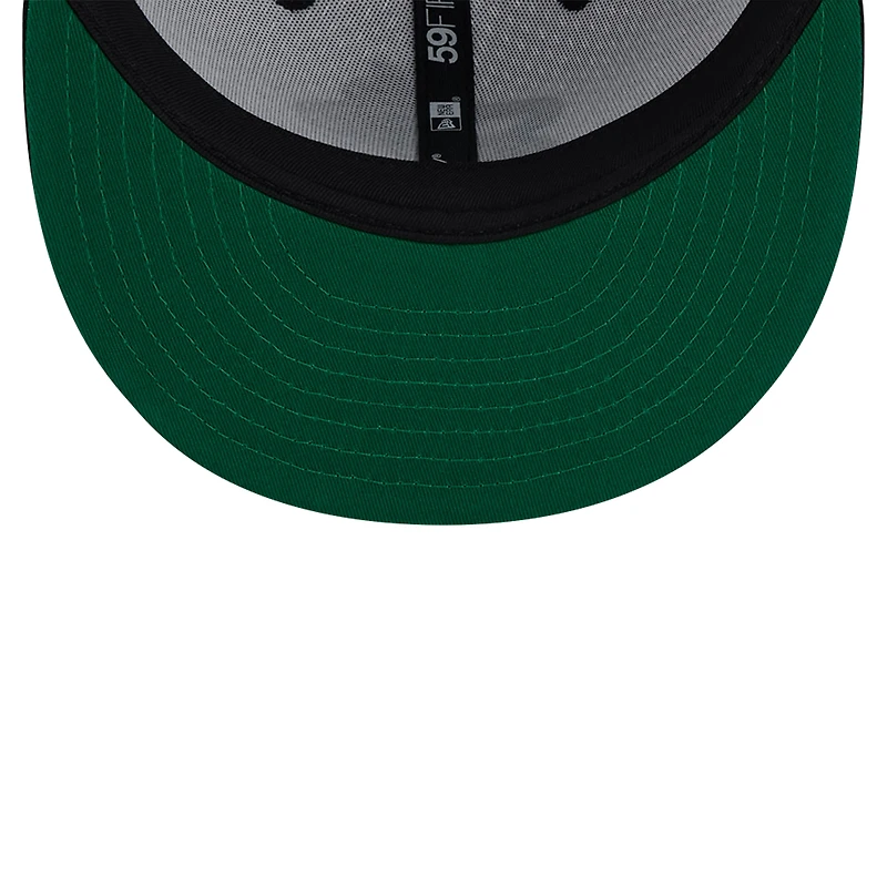 Casquette ajustée New Era Miami Heat Throwback 2Tone 59FIFTY blanc/noir pour hommes
