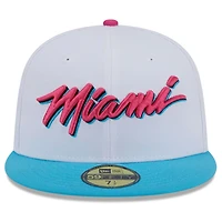 Men's New Era  White Miami Heat 2024/25 City Edition Alternate 59FIFTY Fitted Hat