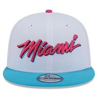 Casquette snapback alternative 9FIFTY Miami Heat 2024/25 City Edition New Era blanche pour homme