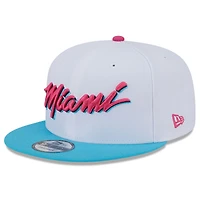Casquette snapback alternative 9FIFTY Miami Heat 2024/25 City Edition New Era blanche pour homme