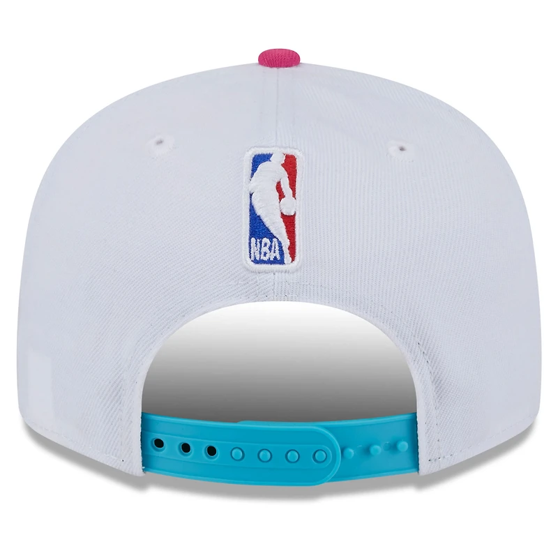 Casquette snapback alternative 9FIFTY Miami Heat 2024/25 City Edition New Era blanche pour homme