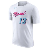 Men's Nike Bam Adebayo White Miami Heat 2024/25 City Edition Vice Name & Number T-Shirt