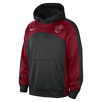 Sweat à capuche Nike pour homme, noir/rouge, Miami Heat Authentic Starting Five Force Performance