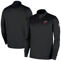 Haut Nike noir Miami Heat 2025/26 Authentic Coaches à quart de zip Dri-Fit pour homme