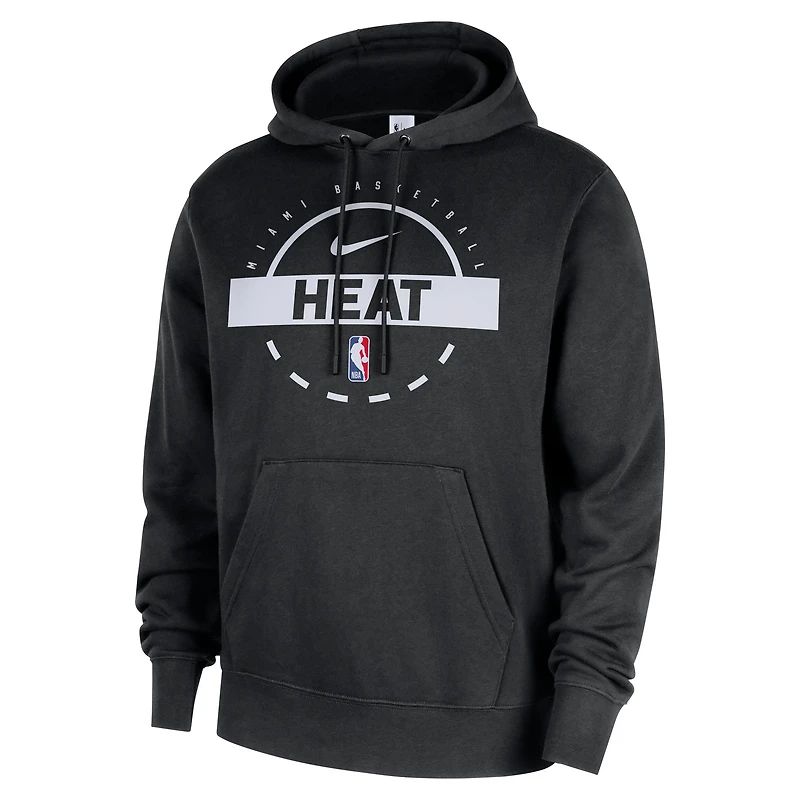 Men's Nike Black Miami Heat 2025/26 Authentic Practice Club Pullover Hoodie