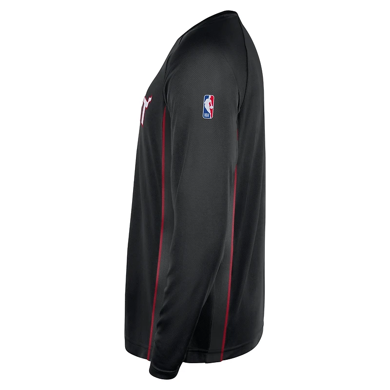 Maillot de tir Nike noir à manches longues Miami Heat 2025/26 Authentic Pre-Game Legend Dri-FIT pour homme