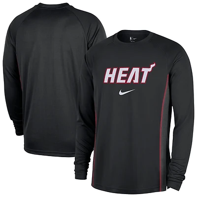 Maillot de tir Nike noir à manches longues Miami Heat 2025/26 Authentic Pre-Game Legend Dri-FIT pour homme