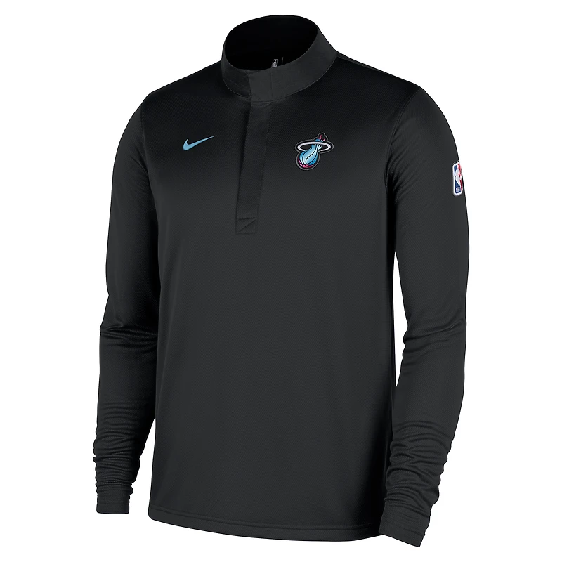 Men's Nike Black Miami Heat 2025/26 City Edition Remix Authentic Coaches Dri-FIT Half-Zip Top