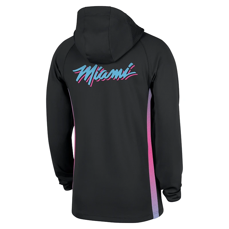 Men's Nike  Black Miami Heat 2025/26 City Edition Remix Authentic On-Court Quarter-Zip Dri-FIT Hooded Jacket