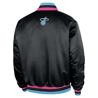 Men's Nike  Black Miami Heat 2025/26 City Edition Remix Courtside Full-Snap Bomber Jacket