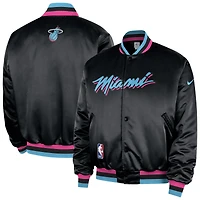 Men's Nike  Black Miami Heat 2025/26 City Edition Remix Courtside Full-Snap Bomber Jacket