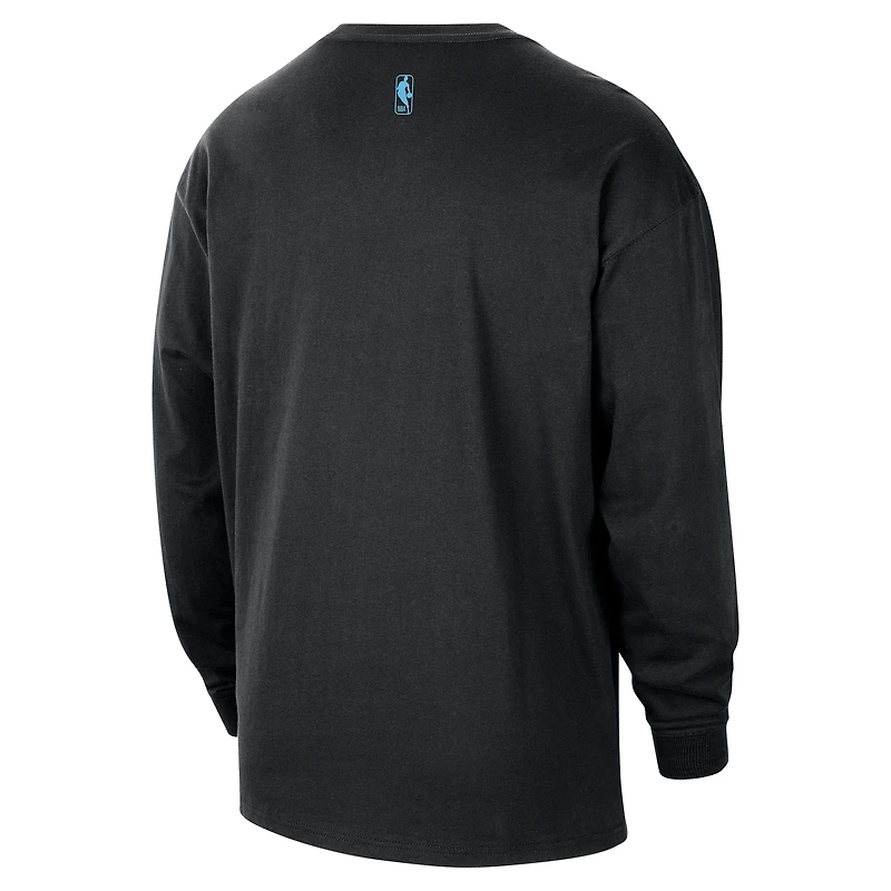 T-shirt à manches longues Nike Miami Heat City Edition Remix Essential Logo noir pour homme