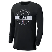 Men's Nike  Black Miami Heat Authentic Long Sleeve Practice T-Shirt