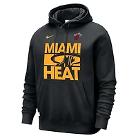 Men's Nike Black Miami Heat Courtside Club Pullover Hoodie