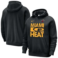 Men's Nike Black Miami Heat Courtside Club Pullover Hoodie