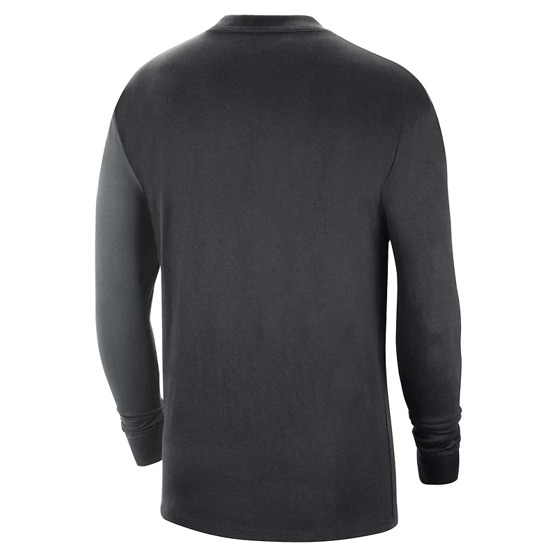 T-shirt à manches longues Nike Miami Heat Courtside Versus Flight MAX90 pour homme, noir