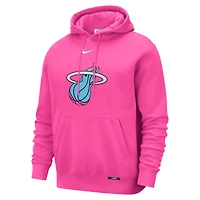 Sweat à capuche Nike rose Miami Heat 2025/26 City Edition Essential Logo Remix pour homme