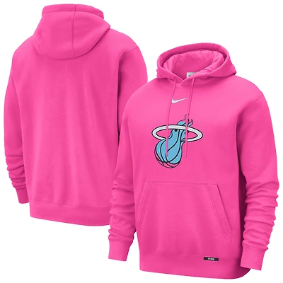Sweat à capuche Nike rose Miami Heat 2025/26 City Edition Essential Logo Remix pour homme
